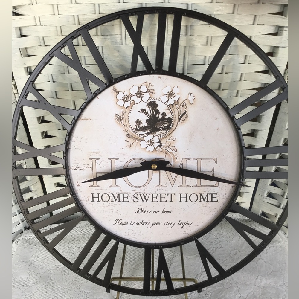 Rustic Metal Wall Clock New w/ 3 tiny defects - Picture 5 of 16